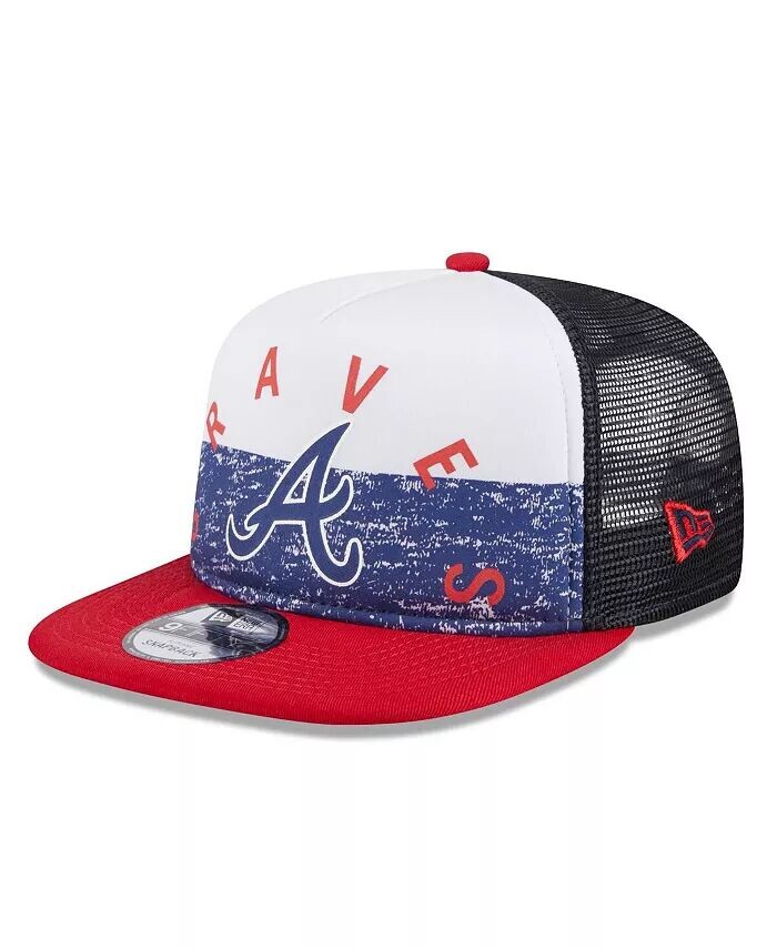 

Мужская белая/красная кепка Atlanta Braves Team из пеноматериала с А-образной рамкой спереди Trucker 9Fifty Snapback New Era, белый