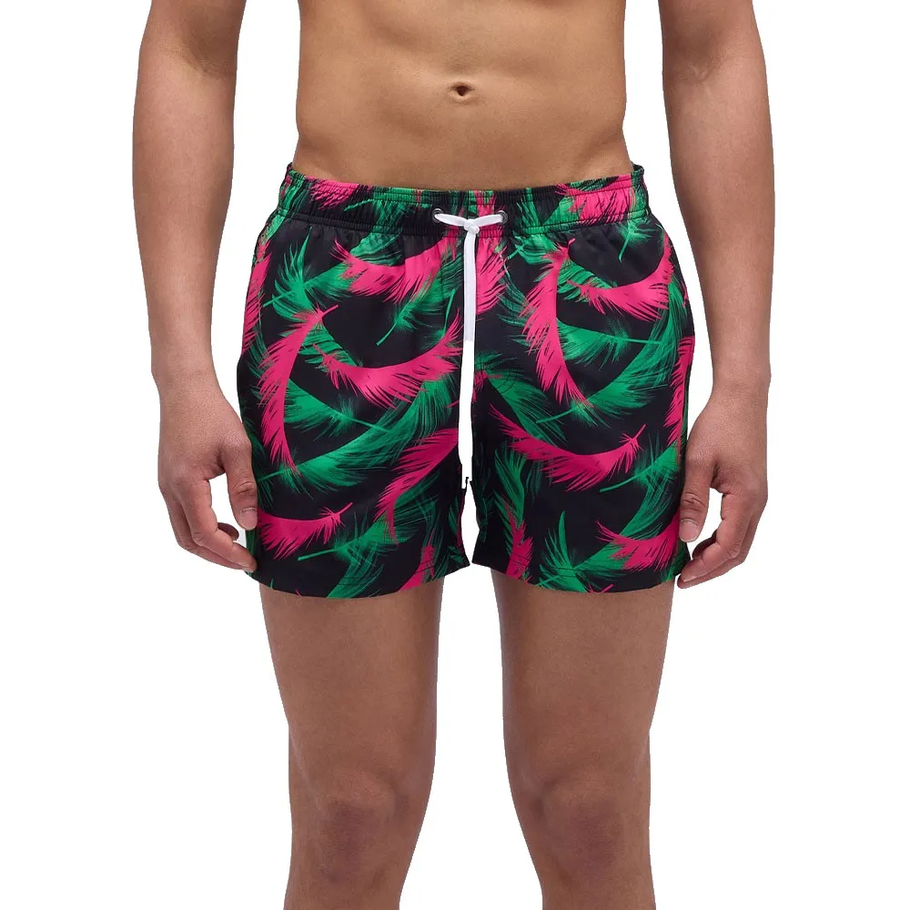 

Плавки Sundek с эластичным поясом и принтом в виде перьев, черный