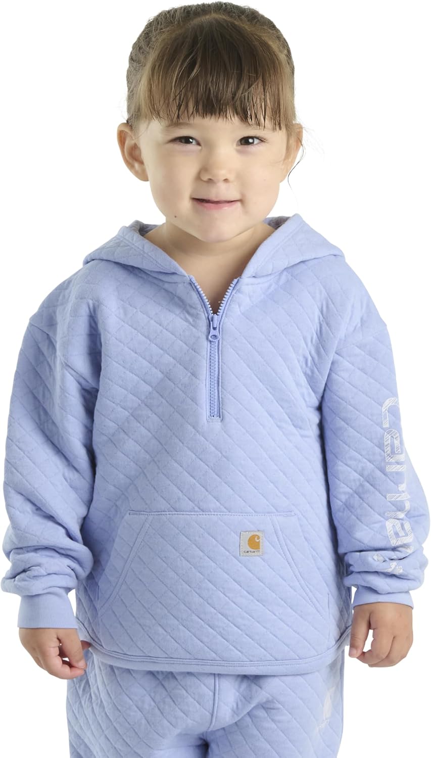 

Carhartt девочки худи с длинным рукавом и молнией до половины, Med Purple