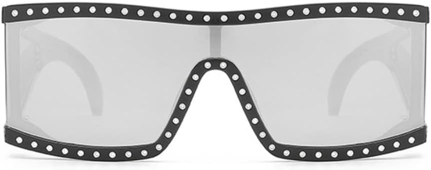 

Женские солнцезащитные очки MUTYNE большого квадратного размера, роскошные солнцезащитные очки-щитки с кристаллами, женские очки с плоской верхней частью, C3-black-silver