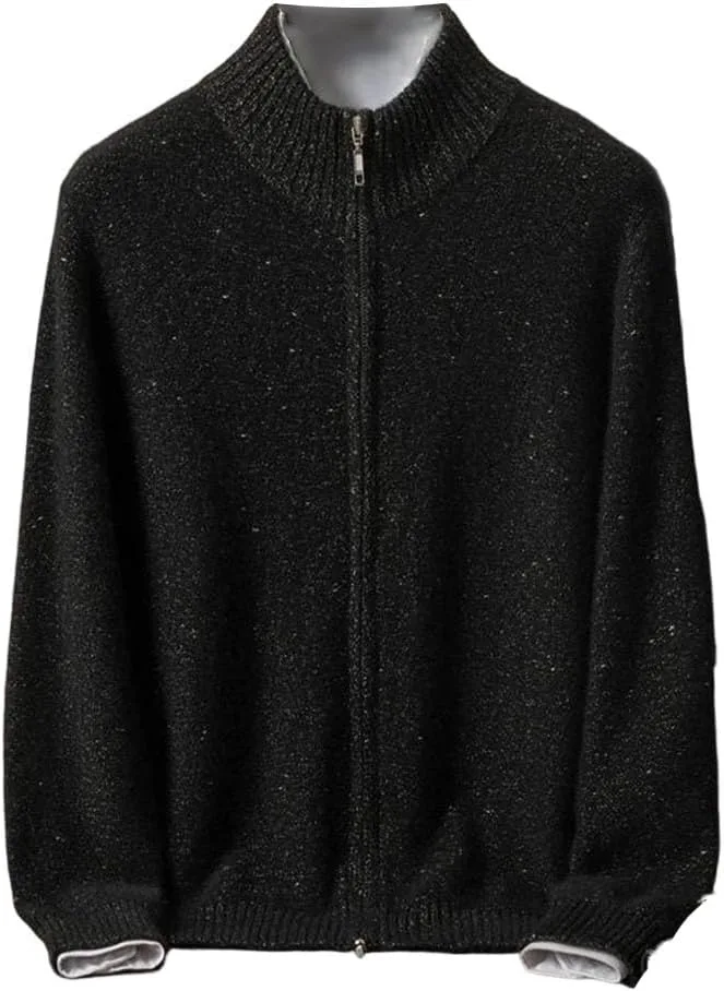 

Мужской кардиган с молнией и воротником-стойкой, кашемировый свитер