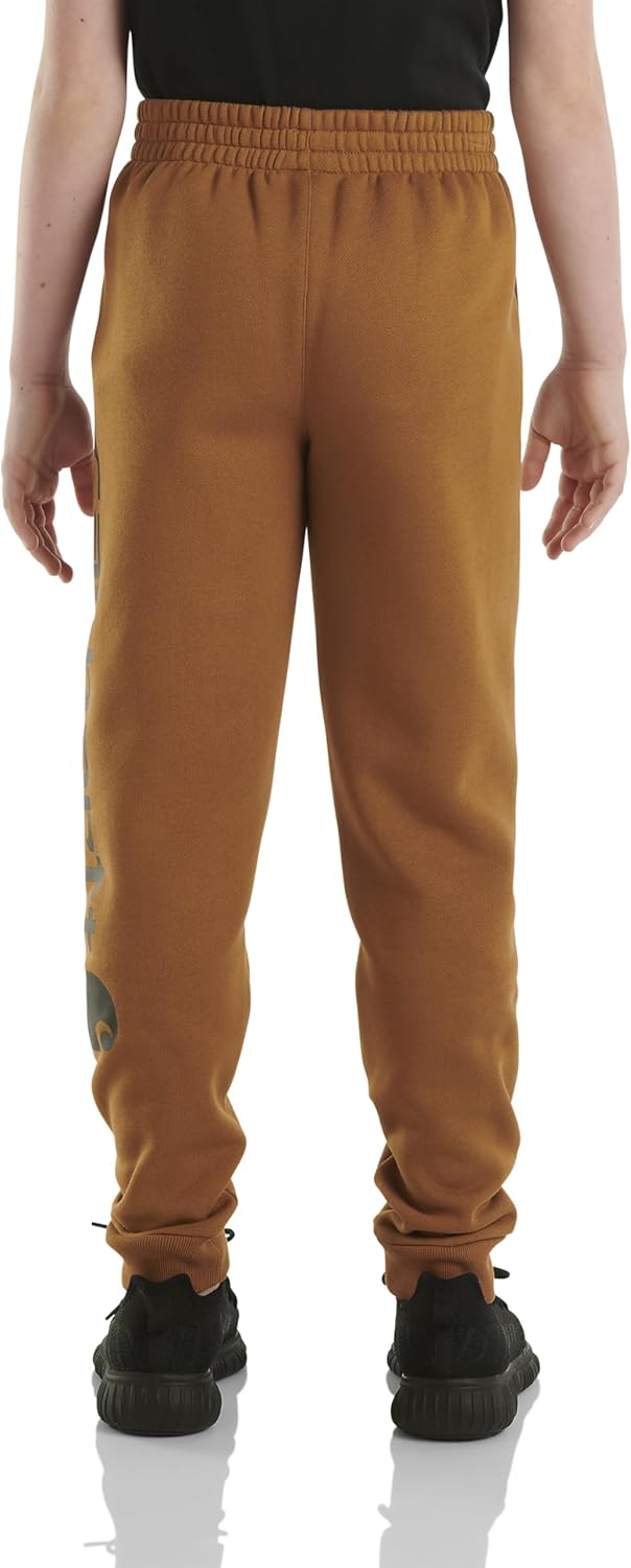 Детские флисовые спортивные брюки с логотипом Carhartt CK8429 для мальчиков, Carhartt Brown Classic — фото 3