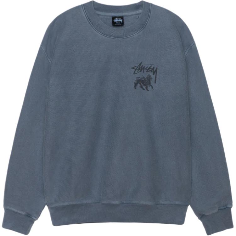 

Пигментный крашеный лонгслив Rasta Lion Stussy, синий