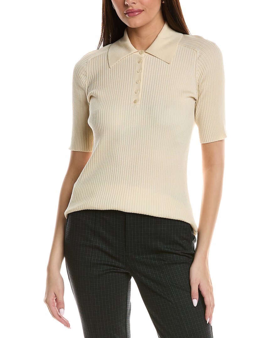 

Ребристый свитер-поло Lafayette 148 New York из смесового шелка с пуговицами Lafayette 148 New York, Pebble