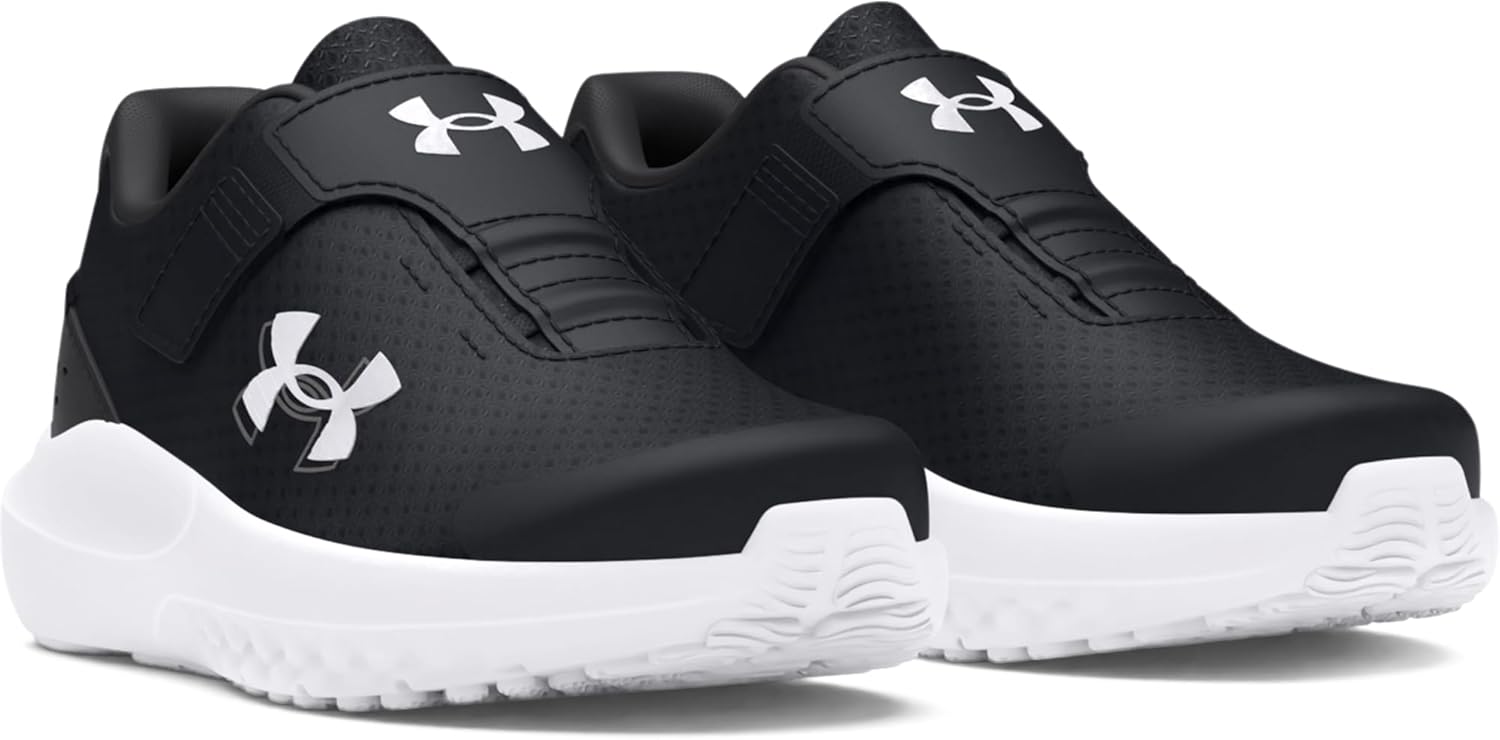 Детские кроссовки Under Armour Baby Girls' Surge 4 с альтернативной застежкой, (001) Black/Anthracite/White — фото 3