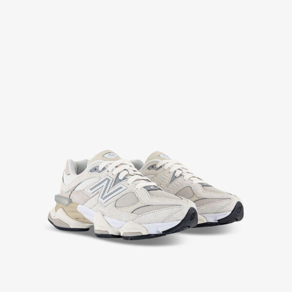 9060 кроссовки из кожи и сетки с фирменной нашивкой New Balance, синий — фото 3