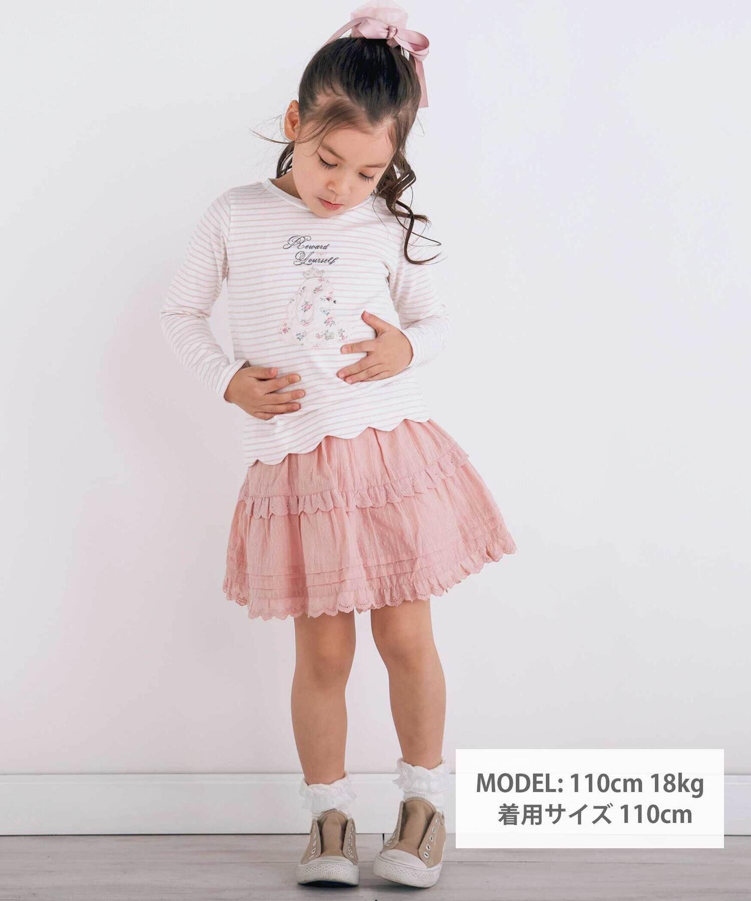 Подходящая юбка в клетку «клубника» с кружевом (90-130 см) SLAP SLIP, Pink — фото 2