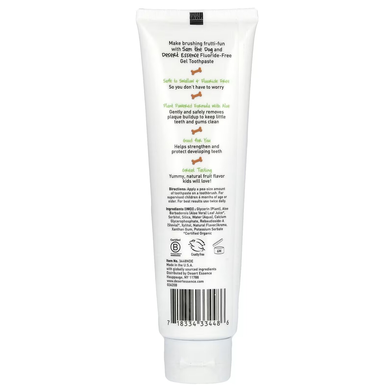 Зубная паста Desert Essence Kids Tutti Frutti для детей от 6 месяцев, 133 г — фото 2