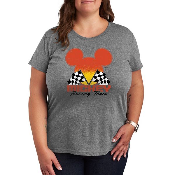 

Футболка Plus size с принтом Mickey Mouse Racing Team Disney, Heather Gray