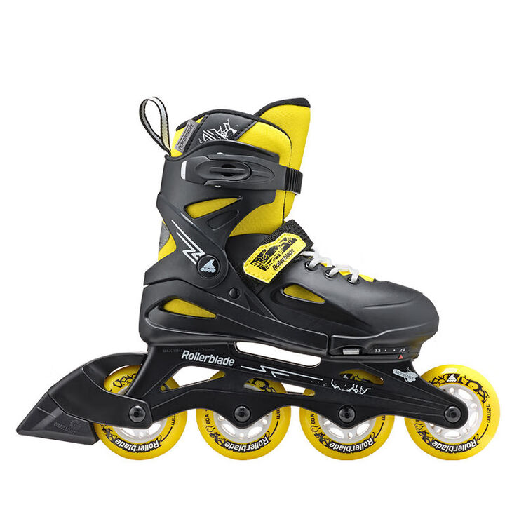 

RollerBlade Детские роликовые коньки Fury, регулируемый размер L 36-40, 23-26 см, черно-желтый набор