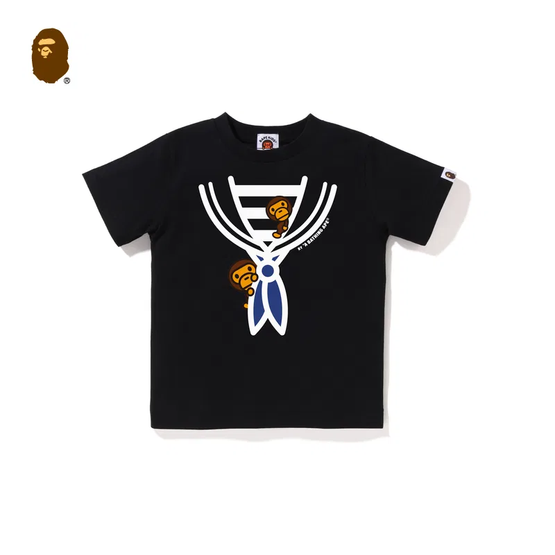 Футболка SS26 для детей 3-7 лет A BATHING APE, Black BKX — фото 3
