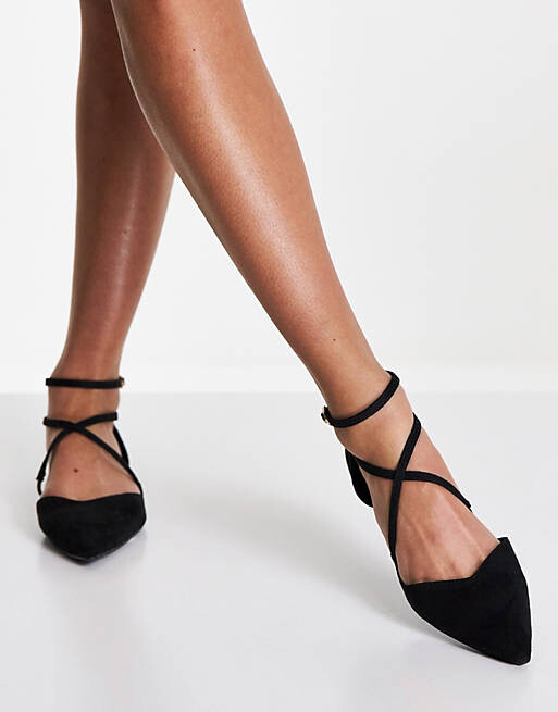 

Черные балетки с острым носком ASOS DESIGN Larna