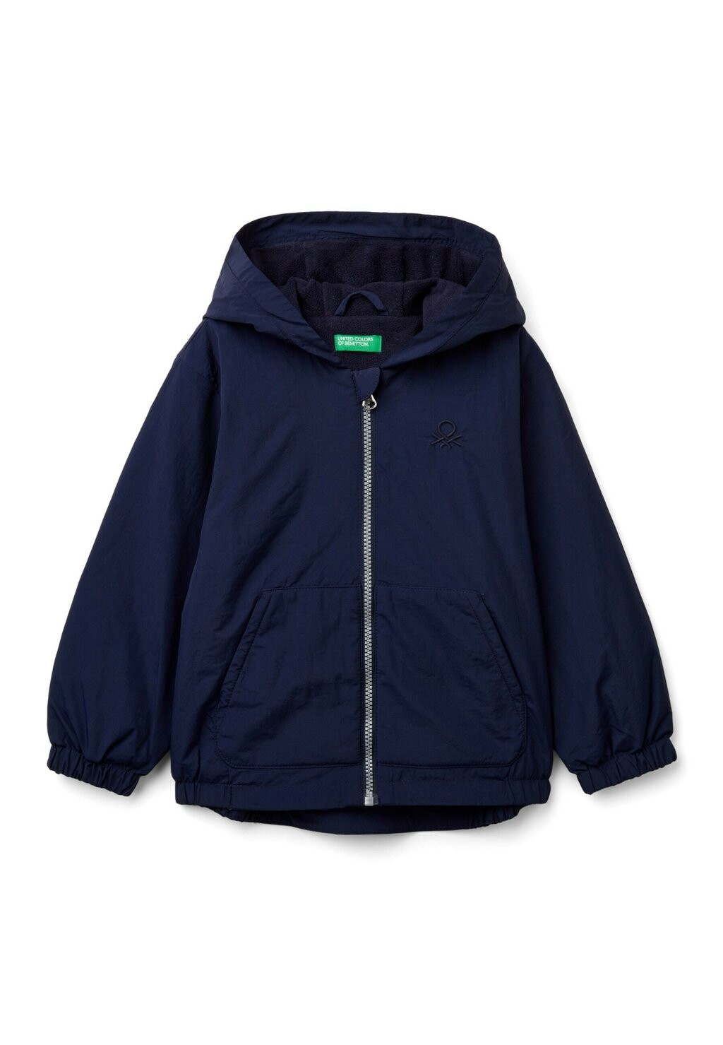 

Межсезонная куртка WITH HOOD ZIP CLOSURE FRONT POCKETS LOGO IN HEART POSITION United Colors of Benetton, синий