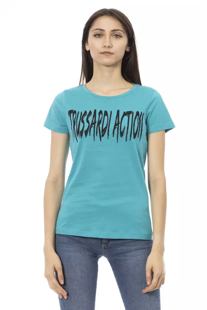 

Светло-голубой хлопковый женский топ Trussardi