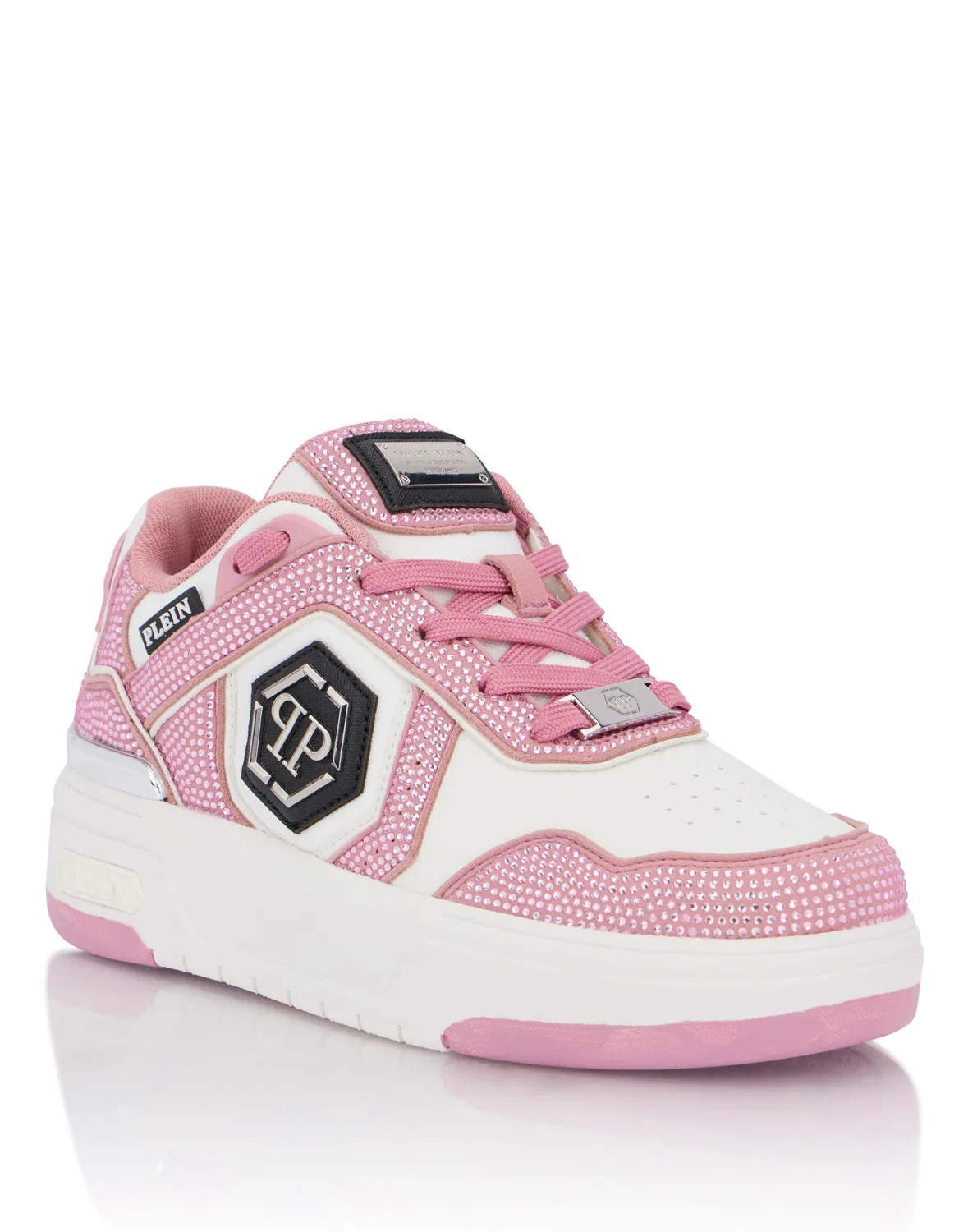 Низкие кроссовки SK8R Strass PHILIPP PLEIN, розовый/розовый