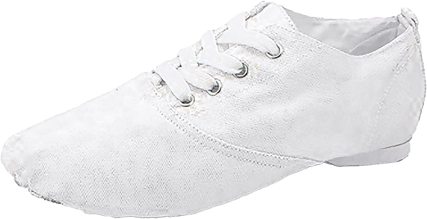 

Балетные туфли из парусины для девочек, балетные туфли для танцев, эластичные балетные тапочки с раздельной подошвой, плоские туфли для выступлений, танцев и йоги Generic, белый