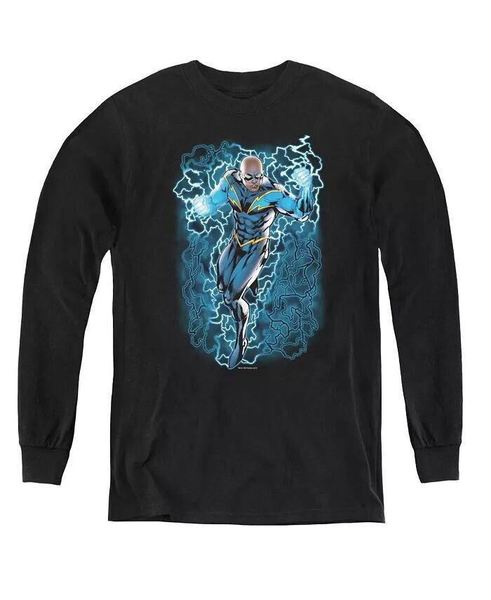 

Свитшот с длинным рукавом Boys of America Youth Black Lightning Bolts Justice League, черный