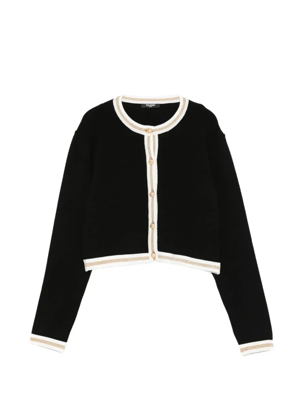 Жакет на пуговицах с отделкой Balmain Kids, черный