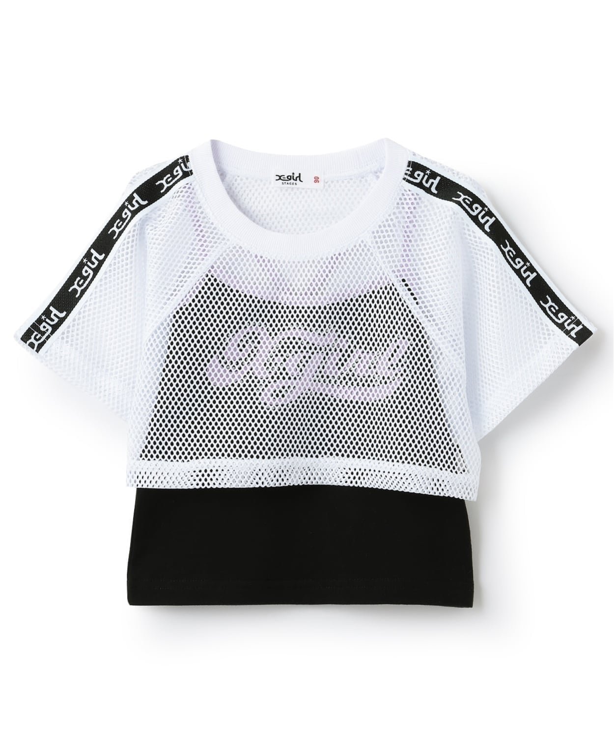 Комплект из короткого сетчатого топа и майки с логотипом X-girl Stages, Off white