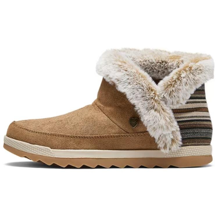 Ботинки женские Skechers Bob's с мехом и принтом, коричневый