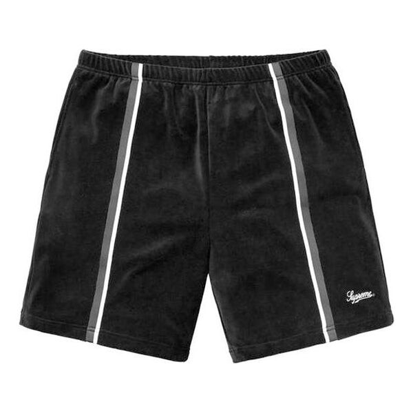 

Шорты ss18 velour warm up short black Supreme, черный