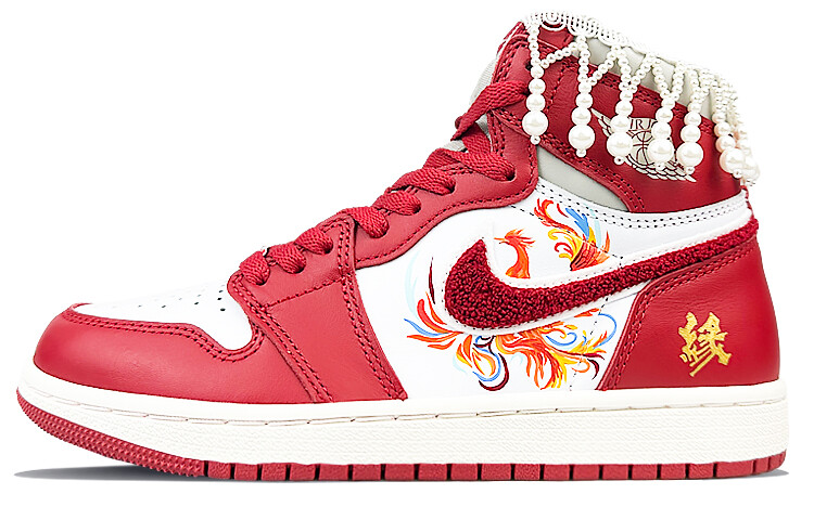 

Кроссовки Air JORDAN 1 Vintage Basketball Women's High-Top, красный/белый