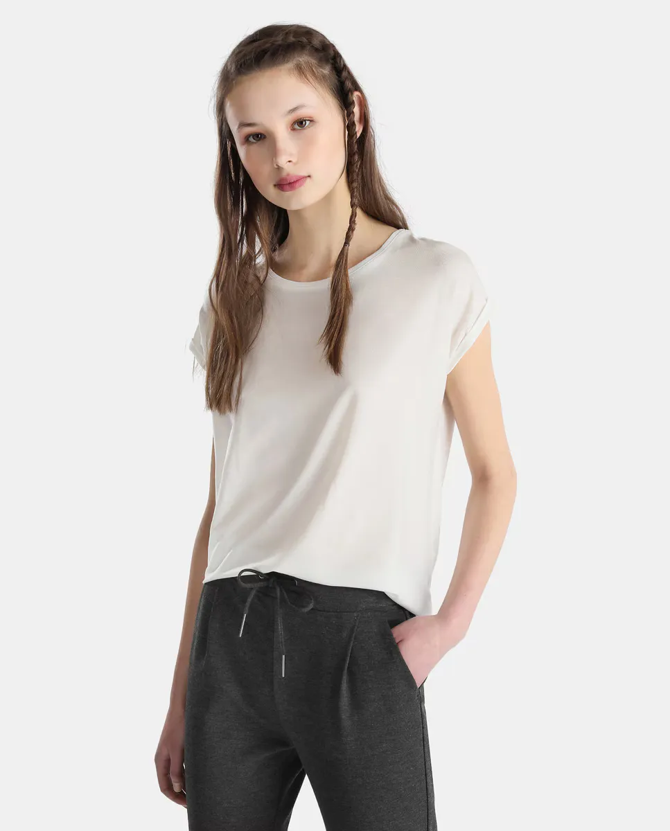 

Vero Moda Женская базовая футболка с коротким рукавом, белый