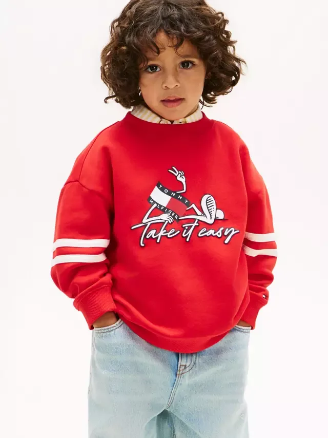 Детская хлопковая толстовка Take it Easy, красная Tommy Hilfiger