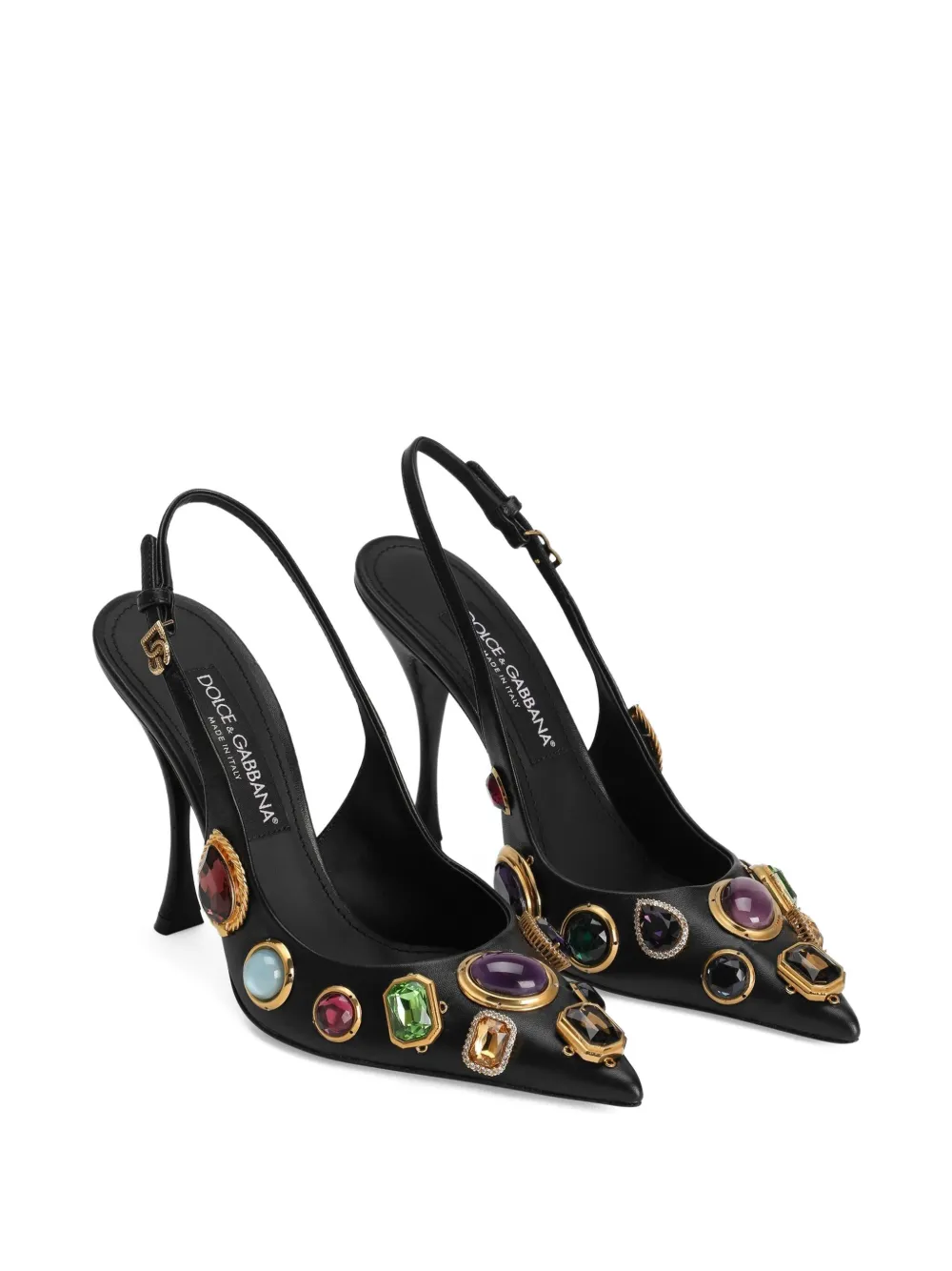 Туфли с ремешком на пятке DOLCE & GABBANA, черный — фото 2