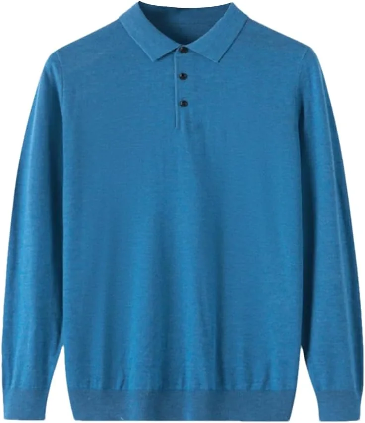 

Мужской вязаный свитер поло из шерсти Dninmim