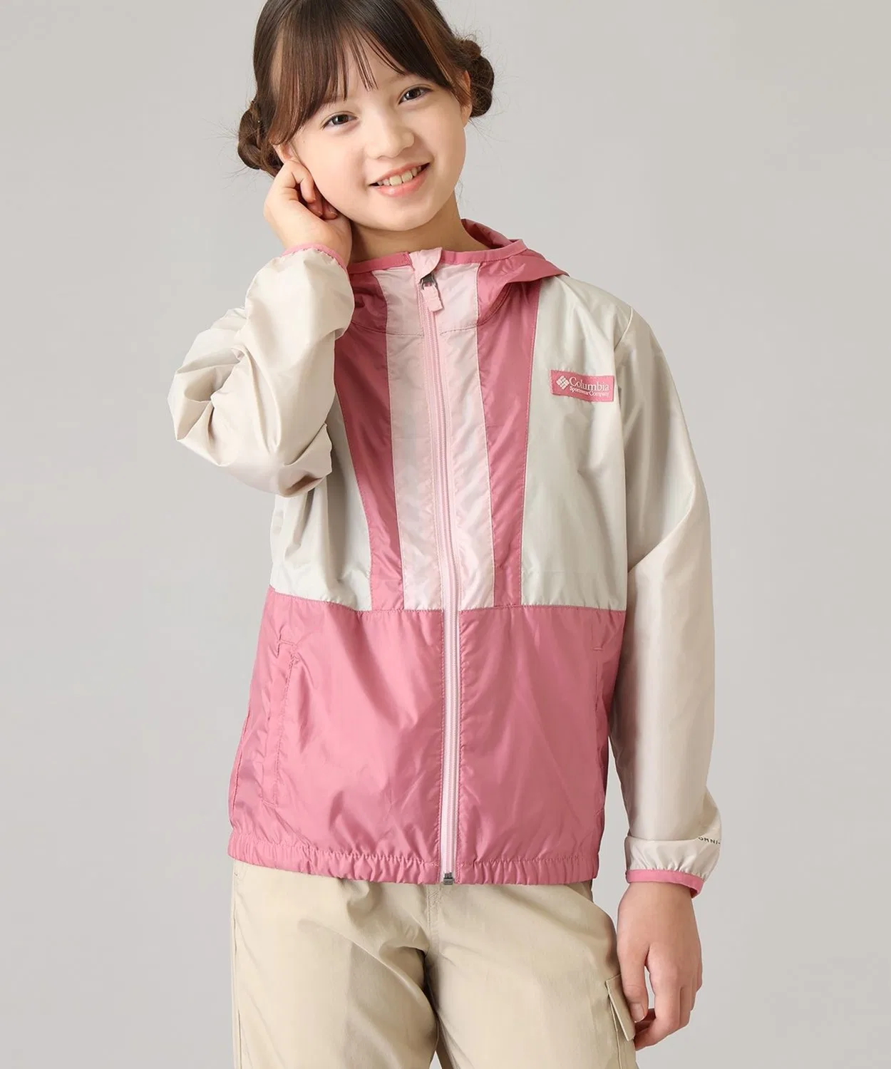 Ветровка детская Columbia Back Bowl II Hooded Windbreaker с водоотталкивающей пропиткой, полиэстер, цвет Stone