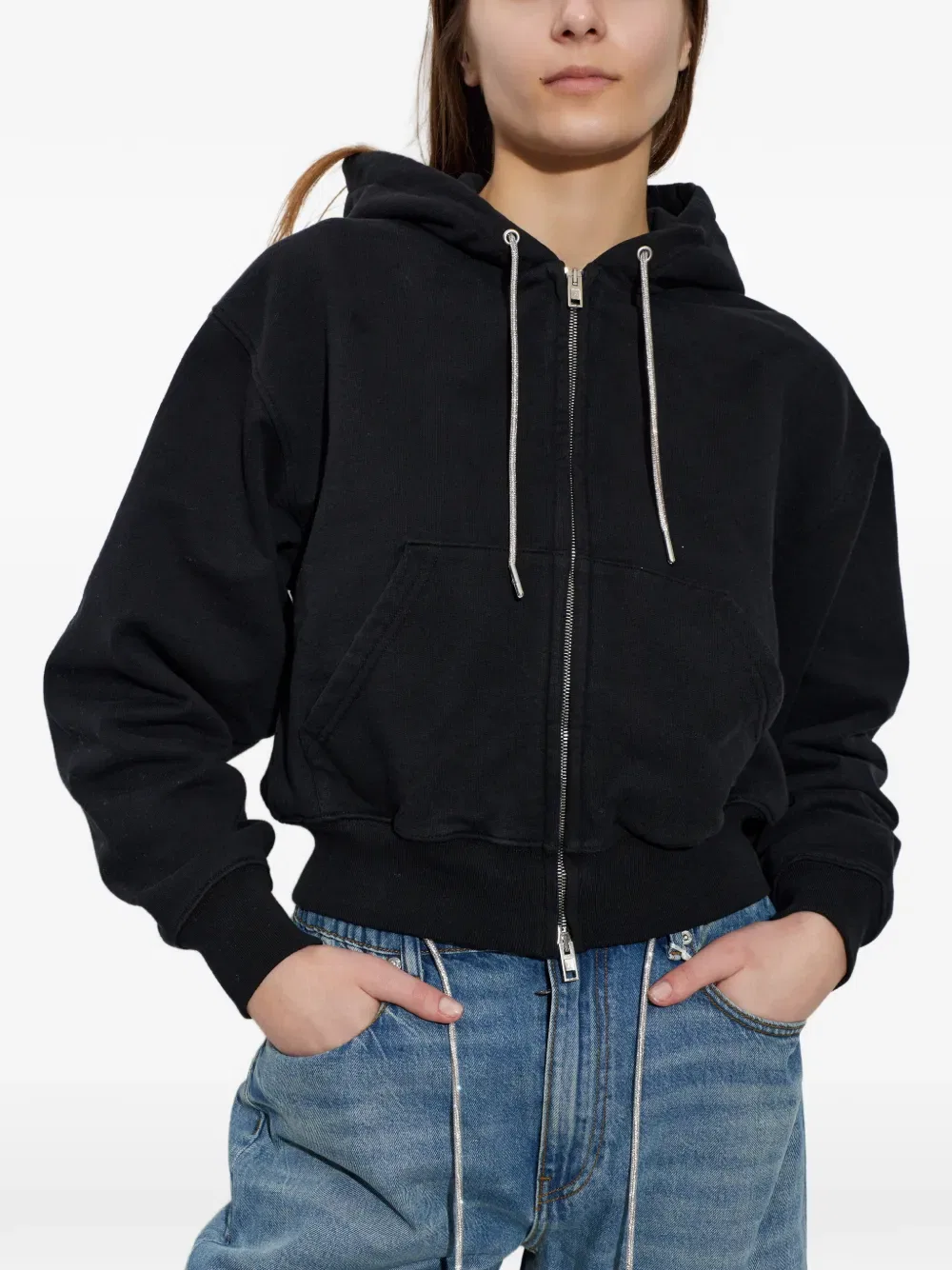 Толстовка на молнии Alexander Wang, черный — фото 3