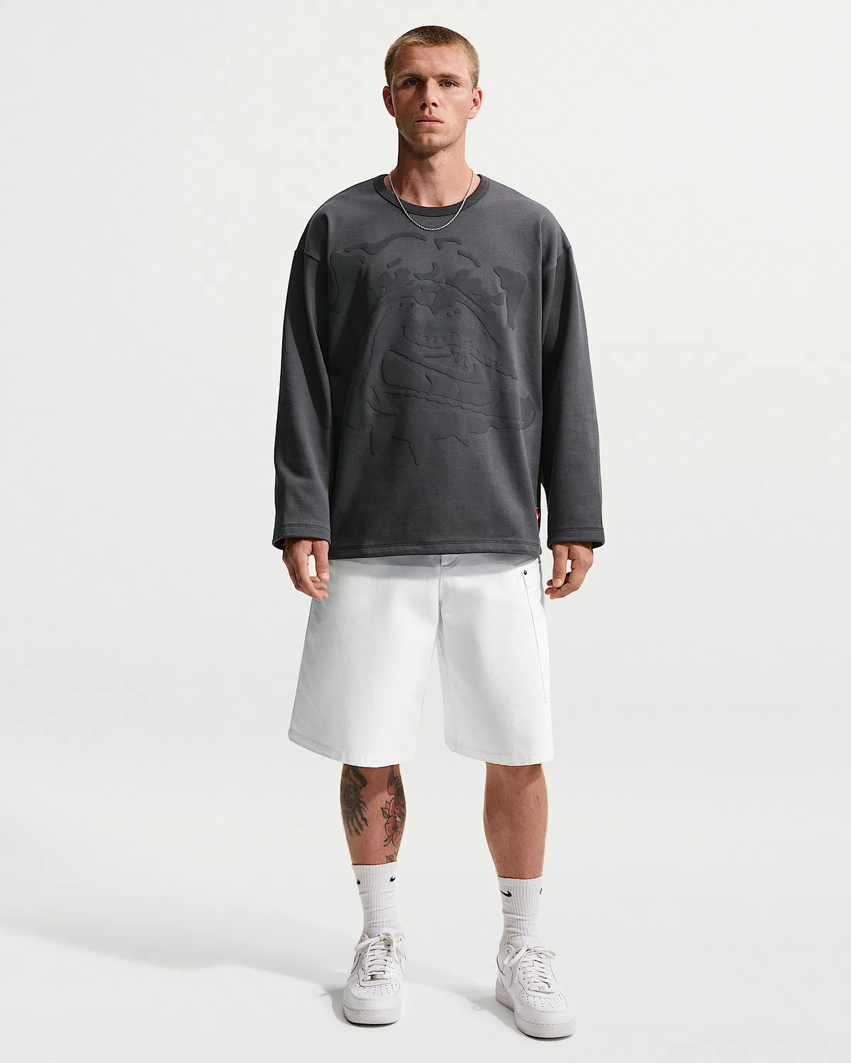 Мужская футболка Nike Life средней плотности, Anthracite/Black — фото 4