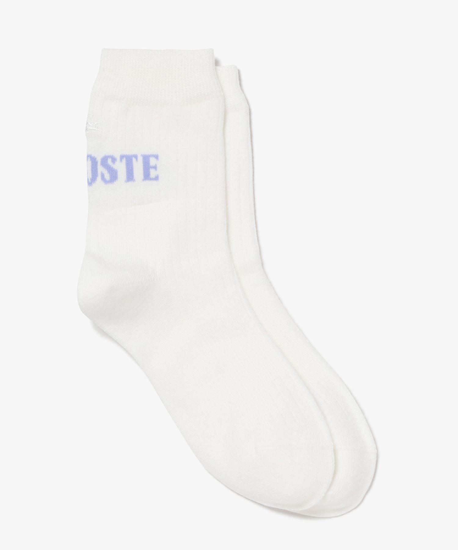 Носки женские LACOSTE жаккардовые с логотипом, белые