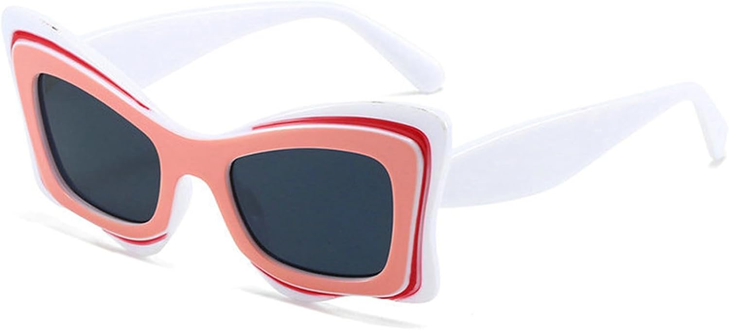 

Винтажные солнцезащитные очки Willochra в стиле «кошачий глаз» для женщин, модные, уникальные, в стиле 90-х, с бабочками, футуристические, массивные, модель F27, White