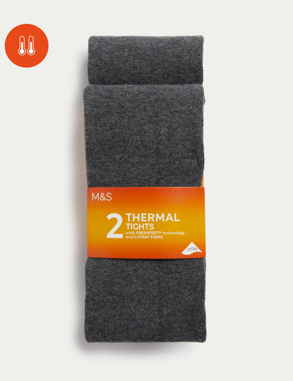 

2 пары термоколготок с высоким содержанием хлопка Marks & Spencer, серый