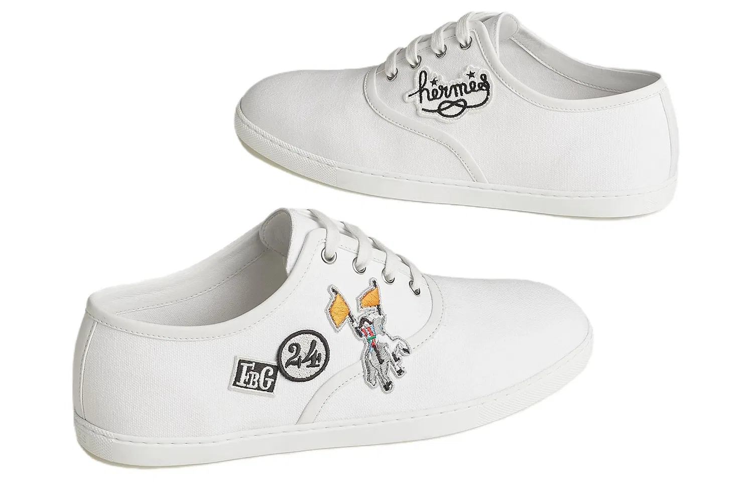Кеды низкие белые HERMES White — фото 4