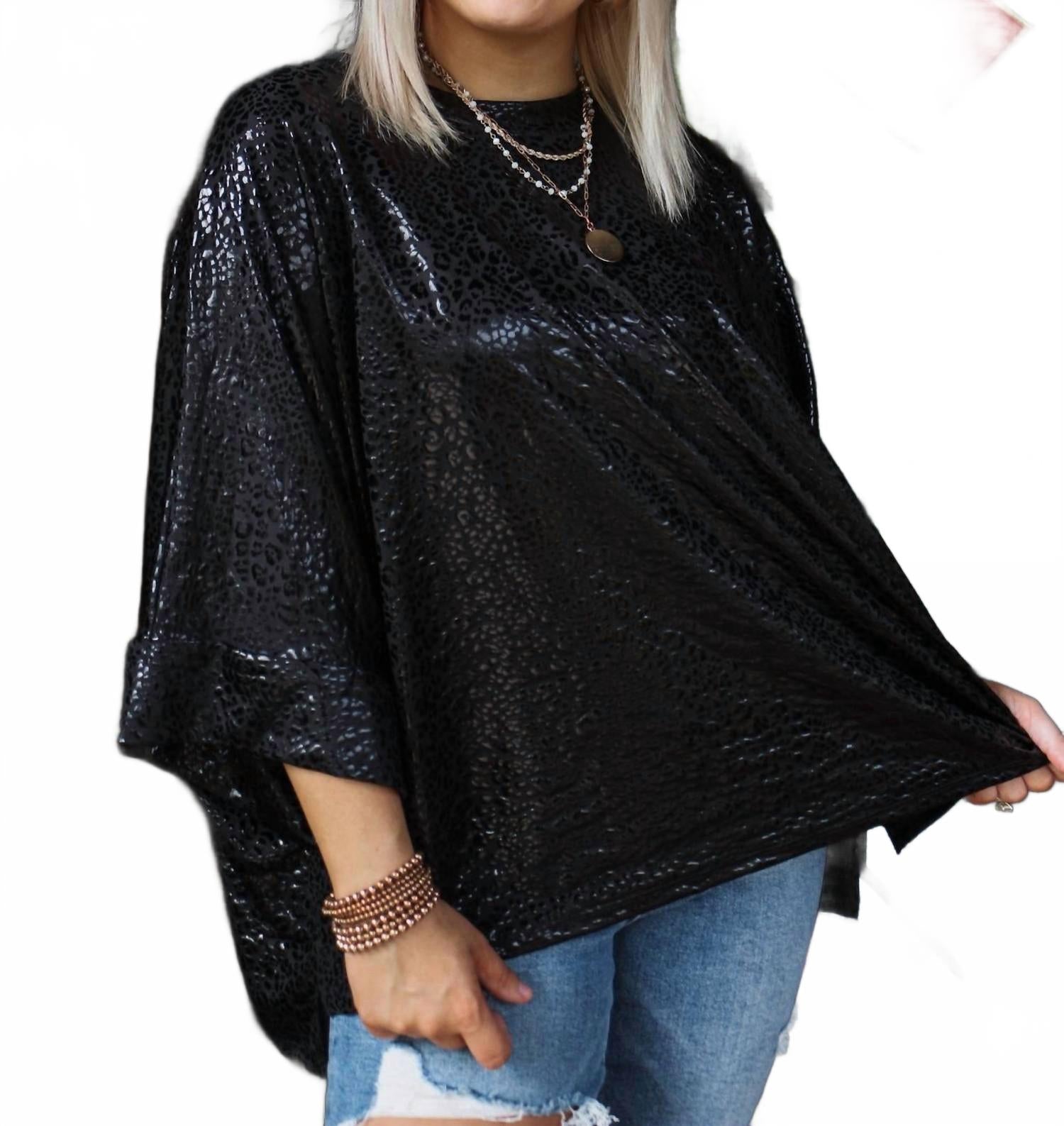 

Блуза Speak From The Heart в черном цвете с кошкой Adrienne