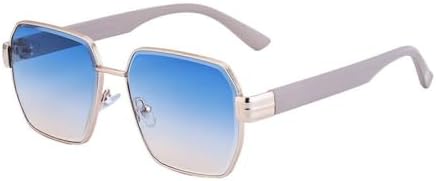 

Винтажные квадратные солнцезащитные очки для женщин, металлическая оправа, панк-солнцезащитные очки для мужчин, ретро-очки с многоугольной оправой MTZJH, C4whitebluea71