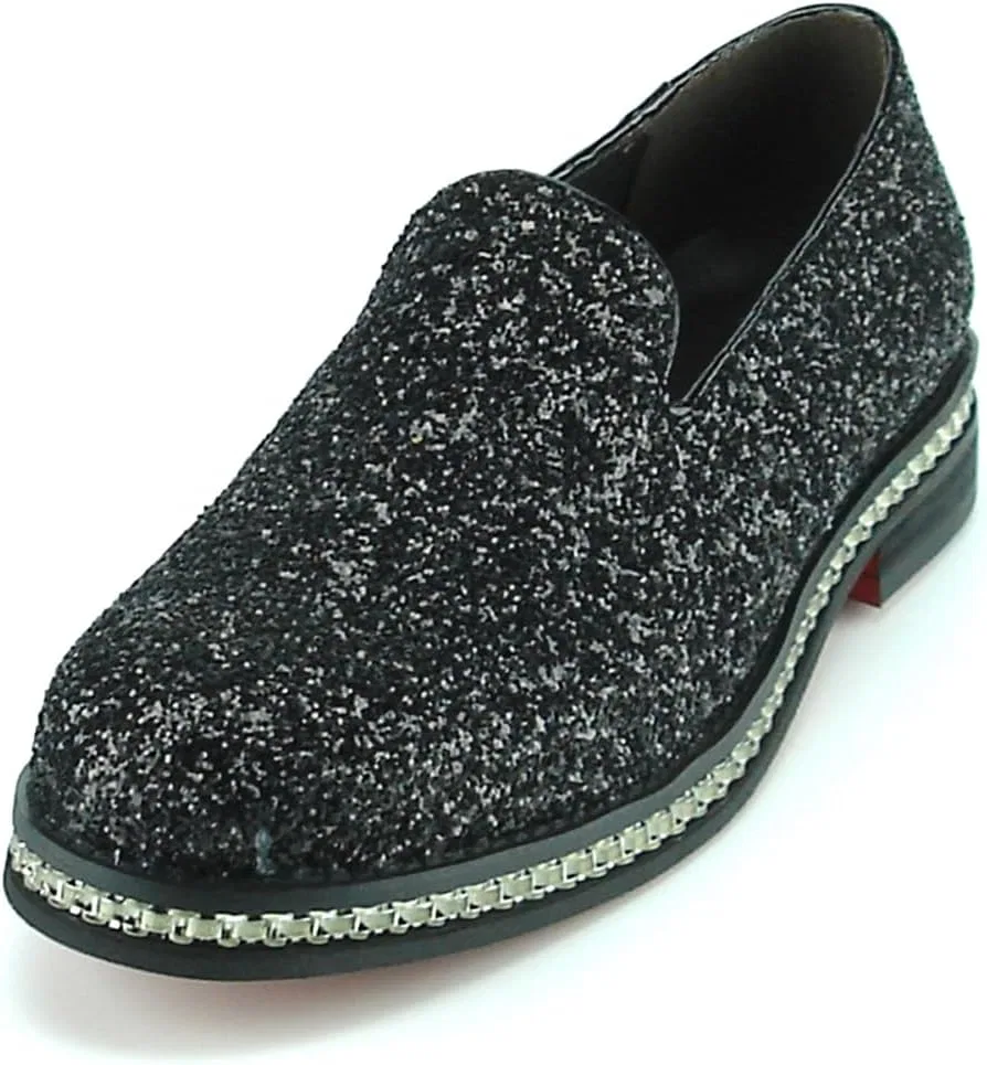 Лоферы Glitter Slip on, Black Fiesso by Aurelio Garcia