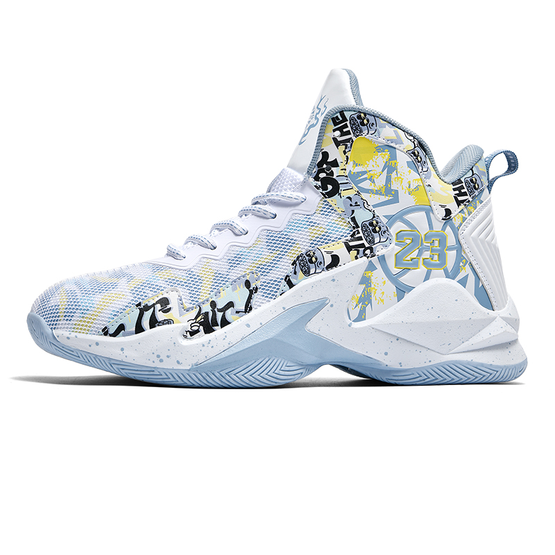 

Wooden Rabbit Скользоустойчивые и дышащие баскетбольные кроссовки Unisex High Top в бело-сером цвете, цвет White Gray