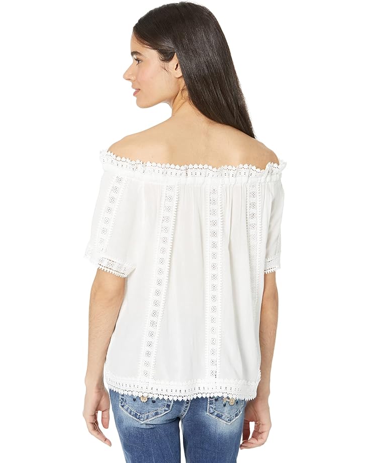 

Топ Miss Me Off Shoulder Lace Inset Woven Top, белый