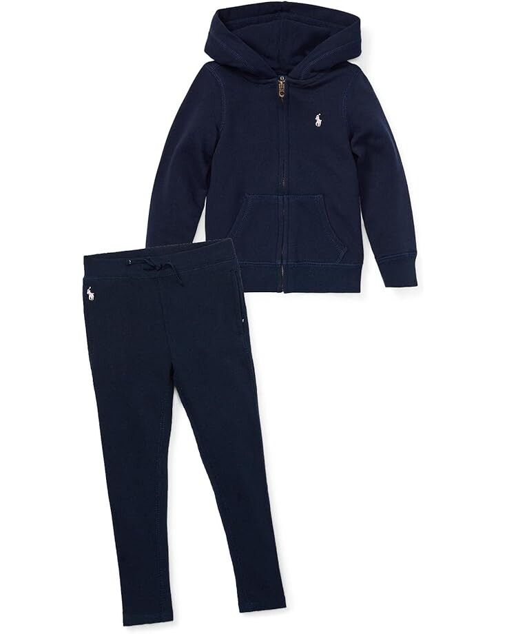 Брюки Polo Ralph Lauren Kids French Terry Leggings, цвет Refined Navy — фото 3
