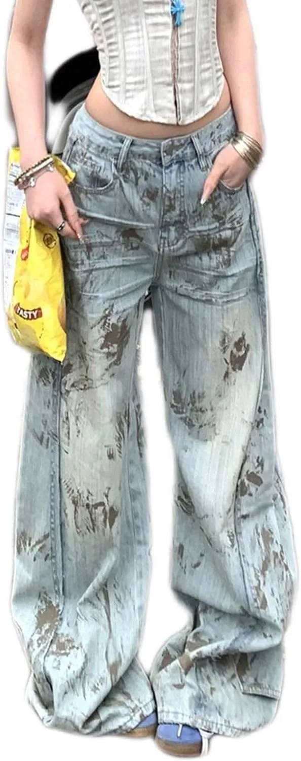 

Женские джинсы Retro Outdated Wide Leg с низкой посадкой LREUIP