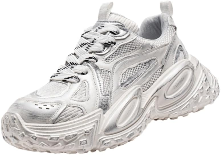 

Мужские модные спортивные кроссовки - выполнены из дышащего сетчатого материала, оснащены прочной резиновой подошвой. Толстая подошва создает эффект увеличения роста и подходит для повседневной носки на улице Fusecottc, белый