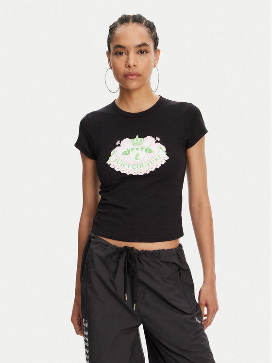 

Облегающая футболка Hibiscus JCGCT125041 Juicy Couture, черный