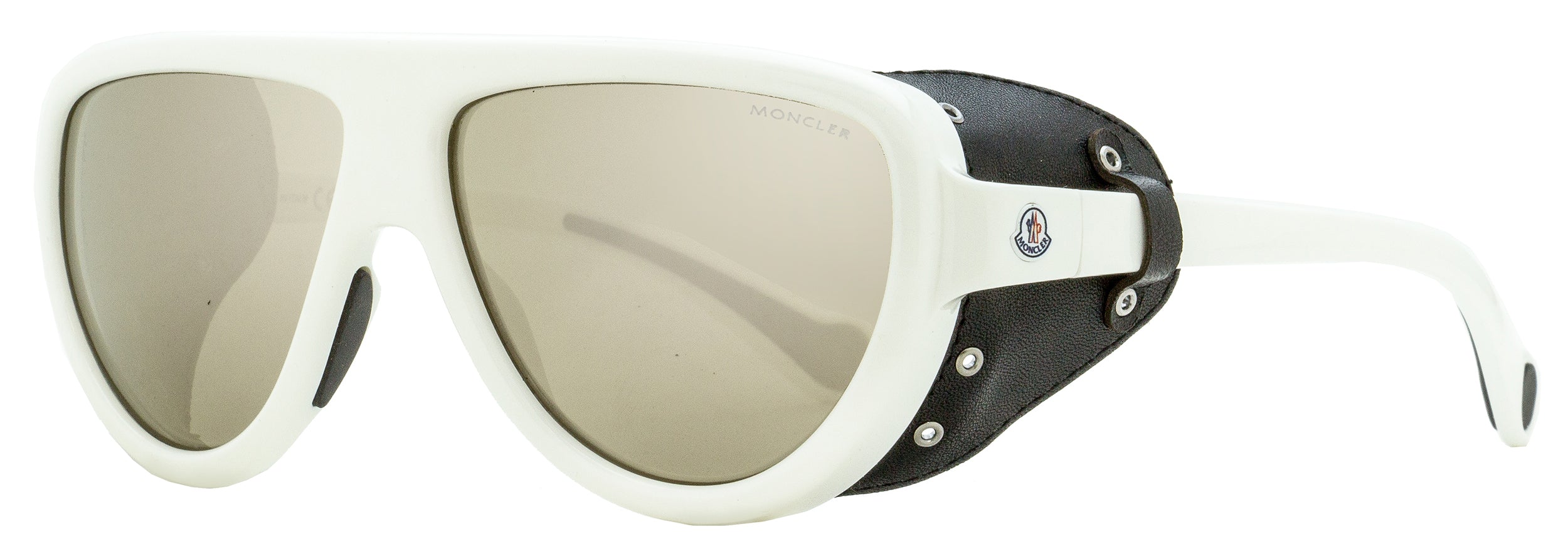 

Солнцезащитные очки-пилоты унисекс Moncler ML0089 21C белые/черные 57 мм