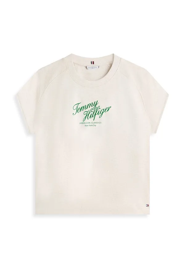 Футболка с короткими рукавами и принтом, свободный крой, с логотипом Tommy Hilfiger, Heather Oatmilk — фото 4