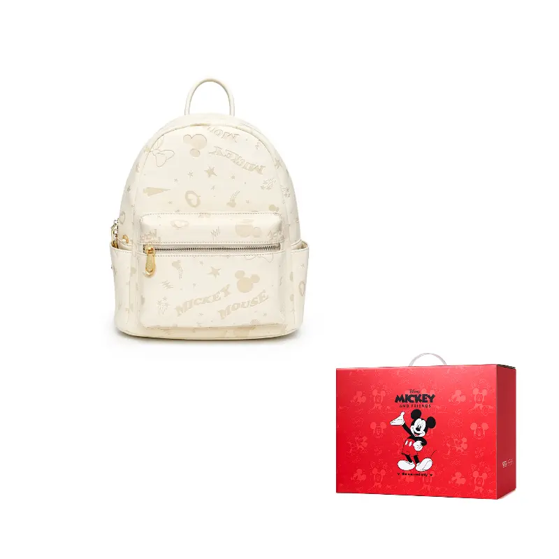 

Disney Микки серия PU рюкзак женский серебристый розовый экрю, Ecru