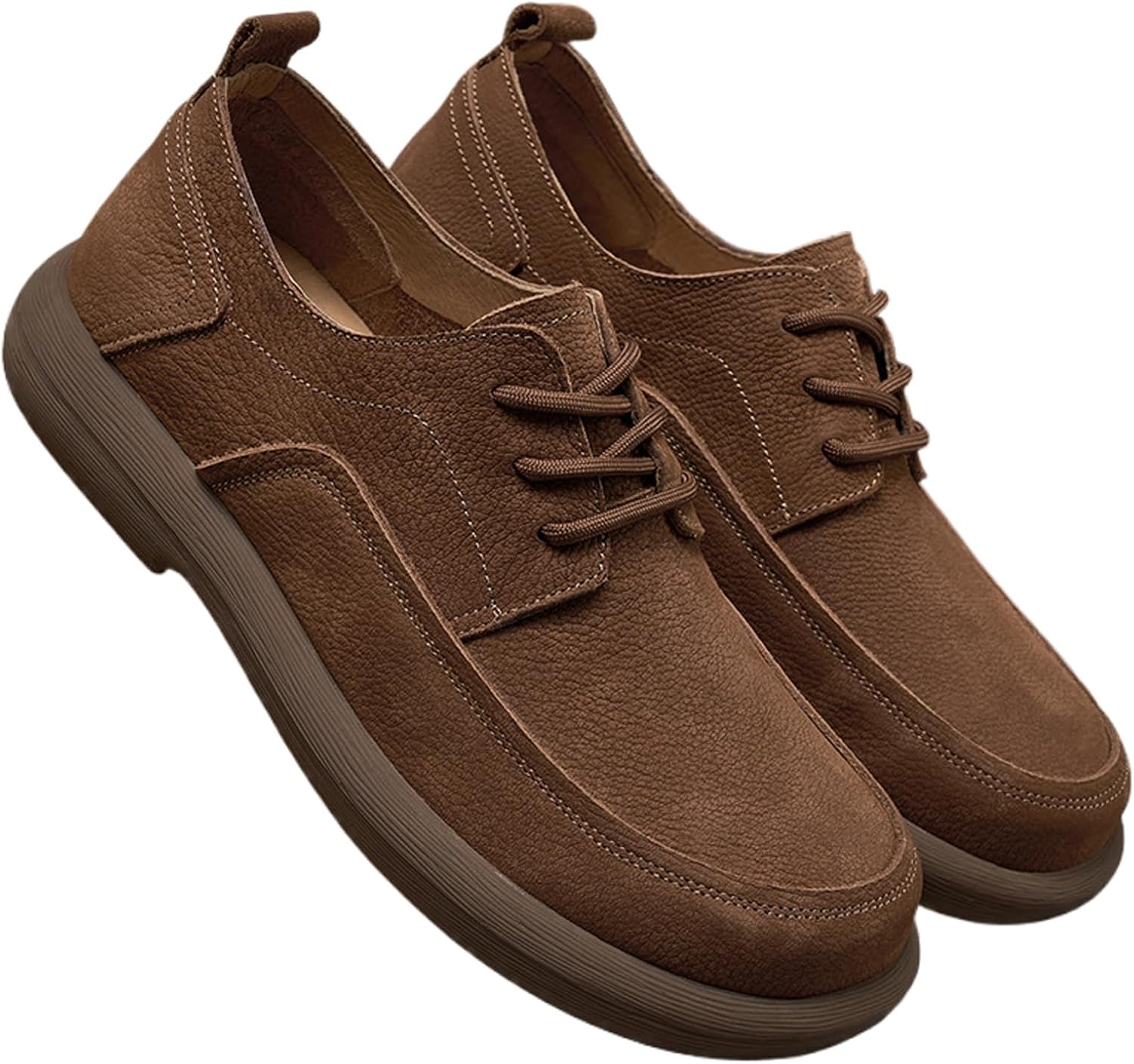 

Мужские оксфорды из натуральной кожи с круглым носком, высокой платформой, ретро-классическим дизайном, шнуровкой, удобные, с нескользящей массивной подошвой, оксфорды на каблуке, для вождения, работы, бизнеса и официальной одежды Wyuetra, корич...